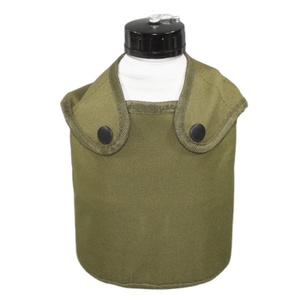 DF Outdoor Humting Camping Adventure 1.3L US Camping Aluminium <b>Water</b> <b>Bottle</b> Canteen with Canvas Pouch or with <b>Straps</b> - Product Image 1