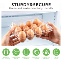 Boîte à œufs jetable transparente en PET de qualité alimentaire pour 12 œufs, certifiée ISO14001, pour œufs frais de ferme, supermarché, épicerie, charcuterie