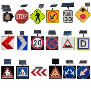 24 "lampeggiante riflettente energia solare Dual Led Stop Signs Board Light Geelian Panel fornitore Post Sign Arrow - Product Image 3