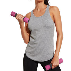 Rompi Gym olahraga kustom wanita, Tank Top rajut bersirkulasi dengan jaring untuk olahraga lari gaya kasual - Product Image 1