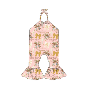 Mono para Bebés Niñas Recién Nacidas, Estilo Informal, Sin Mangas, Pantalones Largos, con Lazos, Marca Mom's Coffee Date Patch, Venta al por Mayor - Product Image 2