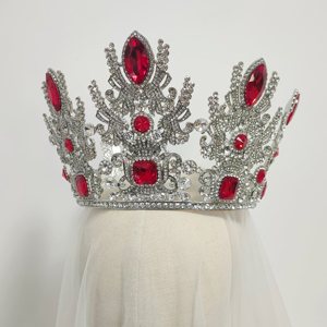 Diadème de concours de beauté européen américain, alliage exquis, électroplaqué, couronne de mariage, anniversaire, reine, strass, fiançailles - Product Image 5