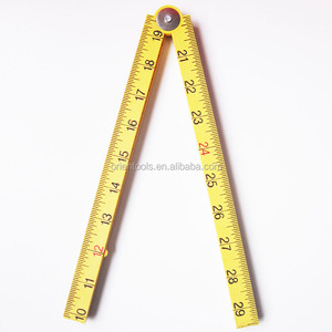 Règle pliante en plastique jaune à bords biseautés de 1 m, <span class=keywords><strong>4</strong></span> sections - Product Image 4