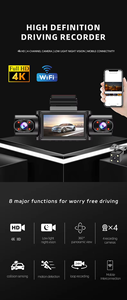 Dashcam 4K con Schermo da 3 Pollici, WIFI, 4 Canali, Modalità Parcheggio 24 Ore, Visione Notturna a 360 Gradi, 4 Lenti, Impermeabile, Sensore G - Product Image 2
