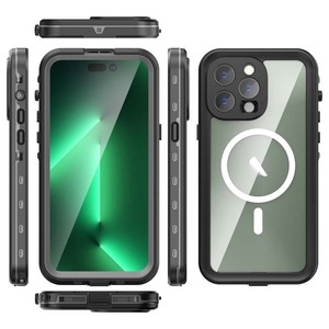 Coque de protection intégrale avec chargement sans fil pour iPhone <span class=keywords><strong>14</strong></span> Pro Max, étanche et résistante à l'eau pour la natation - Product Image 2