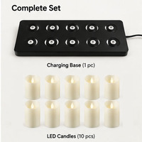 Bougie de nuit à la cire avec mèche mobile scintillante, rechargeable par USB, sans flamme
