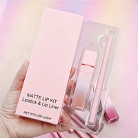 Coffret 2-en-1 Brillant à Lèvres et Crayon Contour des Lèvres Végétalien Hydratant et Imperméable à Base de Plantes, Crème Minérale, Personnalisable avec Logo, Maquillage Marque Privée
