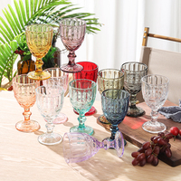 Gobelets en verre vintage Transparent, vert ambre, blanc, noir, rose, fumé, rouge, bleu, violet, cyan, bordeaux, couleur vin, pour location