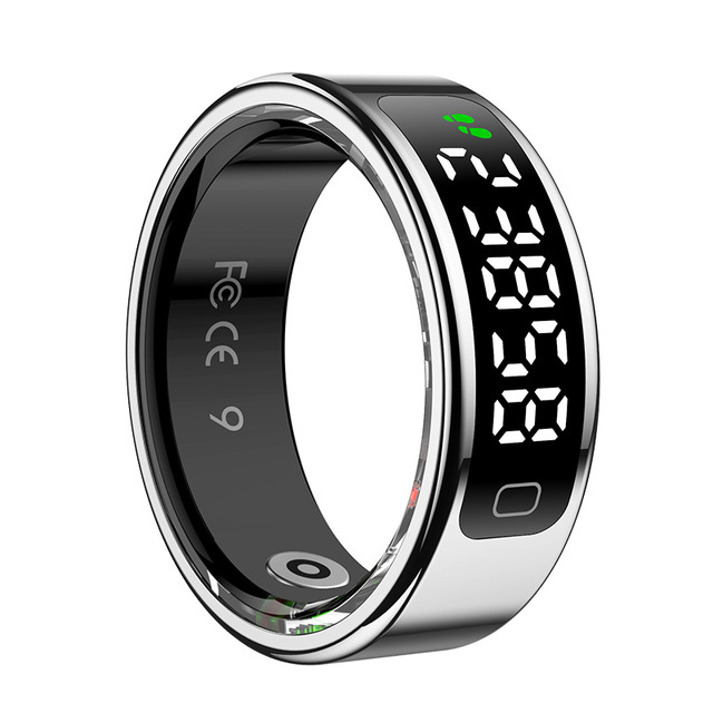 Smart Ring with LED Display Fitness Tracker Ring IP68 Waterproof Health Tracker Ring Sleep Ring for Women & Men