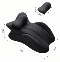 Coussin de tête de lit en mousse à mémoire de forme amélioré pour le bien-être sexuel du couple, soutien lombaire, anti-ronflement, lecture, soulagement du stress