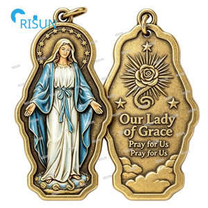 Collar con Colgante <span class=keywords><strong>de</strong></span> <span class=keywords><strong>la</strong></span> Virgen María Católica, Milagro <span class=keywords><strong>de</strong></span> <span class=keywords><strong>la</strong></span> <span class=keywords><strong>Milagrosa</strong></span> Dama <span class=keywords><strong>de</strong></span> Gracia, Medallón Personalizado - Product Image 6