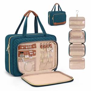 Bolsa de Maquillaje Grande Impermeable de PVC, Organizador de Joyas con Compartimentos, Bolsa de Aseo Colgante para Viaje para Mujer - Product Image 2