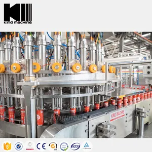 Aluminum PET Can Soda Carbonated Energy Drinking Water Beer Filling Canning Machinery For Beverage Production Line