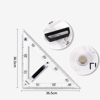 Ensemble d'enseignement pliable pour enseignants : équerre triangulaire en bois, métal et plastique de 50 cm, rapporteur de 30 cm, compas et règle de mesure