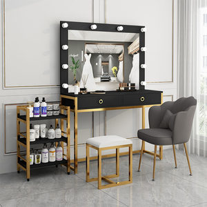 Table de maquillage moderne avec miroir, bureau de beauté pour salon, coiffeuse pour studio de coiffure - Product Image 3