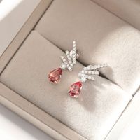 Classique Lab Grown Saphir Gemme Diamant Boucle D'oreille Bijoux Or Blanc 18K En Gros Femmes
