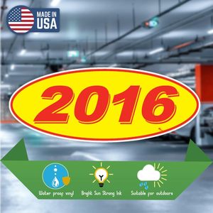 Autocollant de fenêtre de voiture ovale 2016 en vinyle auto-adhésif, impression numérique, pelliculage brillant, motif numérique - Product Image 4