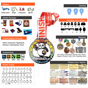 Medaglie Sportive Personalizzate OEM in Lega di Zinco Placcate Oro con Logo 3D per Camminata e Corsa - Product Image 4