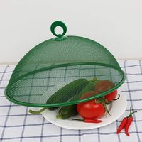 2 pièces de couvre-aliments en maille métallique ronde, 13,78 pouces, couvre-aliments en maille, tentes pour aliments, parapluie, couvre-aliments réutilisables