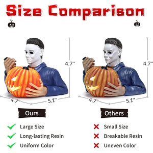 Estatua de Michael Myers con Calabaza Iluminada, Decoración de Halloween para Exteriores, Funciona con Batería, Figura de Película de Terror, Decoración de Plástico - Product Image 3