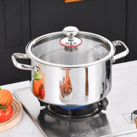 Marmite à soupe de style européen de haute qualité, de qualité supérieure, en acier inoxydable 316 à cinq plis, compatible induction, avec couvercle en verre