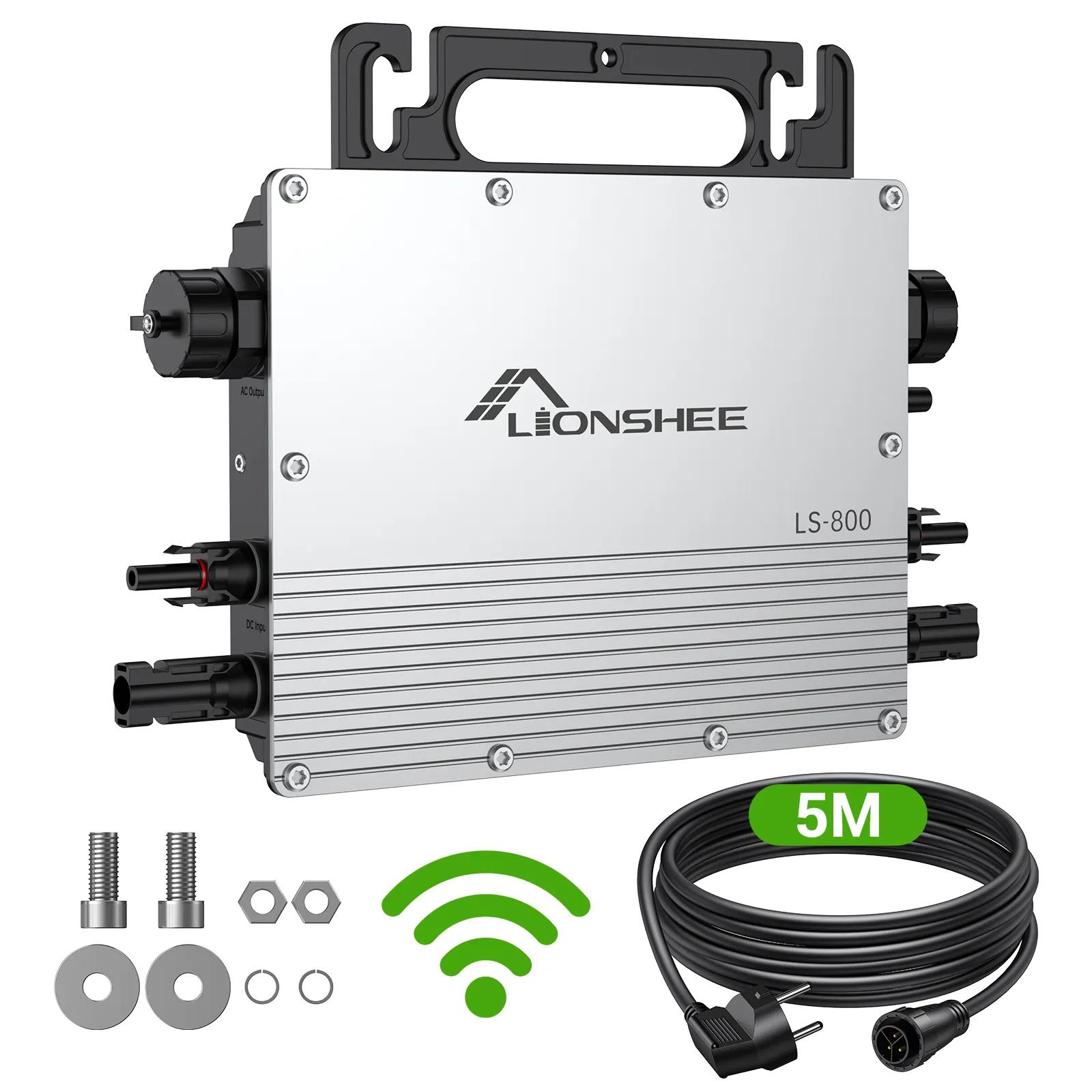 LionShee Mikrowechselrichter 800 W WLAN-Steuerung automatische Identifizierung Stromwechselrichter DC zu AC 120 V 230 V PV MIKRO-INVERTER LS-800