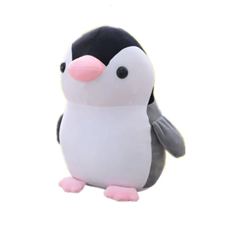 Boneka hewan penguin perekam penyimpanan organik ritsleting mainan boneka hewan kustom mewah