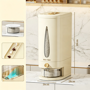 Conteneur à riz, boîte de rangement pour riz, distributeur de céréales scellé avec boucle, conteneur pour aliments pour animaux, organisateur de riz pour la cuisine - Product Image 6