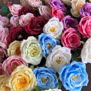 ดอกกุหลาบผ้าไหมแฮปปี้โรส 3 หัว ออสตินโรส สำหรับตกแต่งโต๊ะงานแต่งงาน ดอกไม้ประดิษฐ์ - Product Image 5