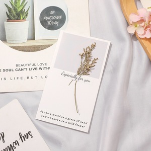 Biglietti d'<span class=keywords><strong>auguri</strong></span> con fiori di gipsofila pressati per inviti di nozze e regali artigianali per la sposa, biglietti con gipsofila essiccata - Product Image 4