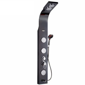 Panel de Ducha Termostático de Lluvia y Vapor de Acero Inoxidable 304 Pulido con Columna y Grifos - Product Image 1