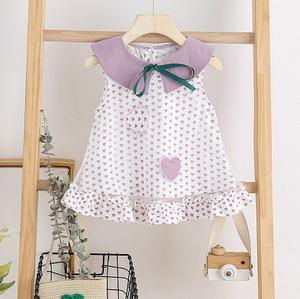 Vestido Tutú Morado de Doble Capa con Lazo y Cuello Alto de Puntos, Estilo Coreano, Importado de China - Product Image 1