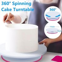Kit de décoration de gâteaux professionnel de style nordique en plastique, silicone et acier inoxydable de qualité alimentaire avec plateau tournant à 360°