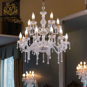 Gold/Silver 15heads Luxury Chandelier Multi Head Hanging Pendant Acrylic Crystal Chandelier for <strong>Wedding</strong> <strong>Ceiling</strong> <strong>Decoration</strong> - Product Image 2