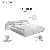 Lits en tissu italiens minimalistes et modernes pour chambre à coucher, meubles de villa, chambre principale, lits pour enfants