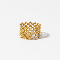 Bague géométrique carrée en acier inoxydable plaqué or et argent PVD avec pierre en zircon pour femme, cadeau de bijoux