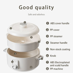 Cocina eléctrica de acero inoxidable para el hogar de 2,5 L, mini olla caliente multifunción, olla arrocera con alta capacidad - Product Image 5