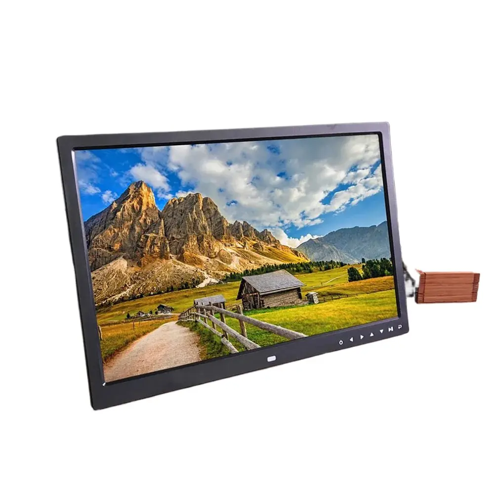 17 pollici Touch Button Digital Photo Frame Album elettronico HDMI HD montaggio a parete Display Video pubblicità macchina Video lettore Video