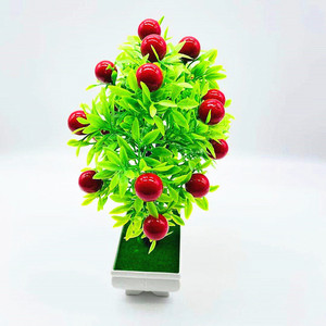 Árbol Bonsái Artificial de Cerezo Qi Xing de 26 cm con Frutos Rojos, Planta en Maceta de Plástico, Adorno Interior, Decoración de Paisaje - Product Image 4
