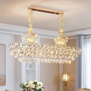 Luminaire suspendu pour <span class=keywords><strong>salon</strong></span>, luminaire de luxe à <span class=keywords><strong>LED</strong></span> rond en cristal, luminaire de plafond à montage en surface - Product Image 4