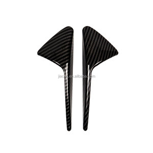 2PCS คาร์บอนไฟเบอร์แห้งด้านหน้ากล้องด้านข้าง Fender MARKER ฝาครอบด้านข้าง Grille Trim Badge สติกเกอร์สำหรับ <span class=keywords><strong>Tesla</strong></span> รุ่น <span class=keywords><strong>3</strong></span> S <span class=keywords><strong>X</strong></span> 2013-2019 - Product Image 6