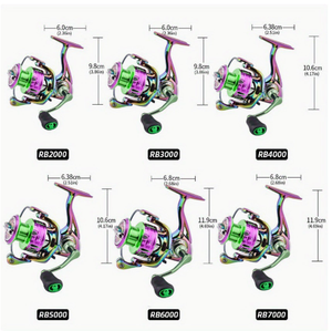 <span class=keywords><strong>Moulinet</strong></span> de pêche à la ligne en métal coloré arc-en-ciel série RB, <span class=keywords><strong>moulinet</strong></span> de pêche en mer à longue portée - Product Image 2