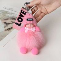 Handgefertigter Hochwertiger Schlafpuppen-Rucksack mit Imitiertem Fuchsfell, Autoschlüsselanhänger, Plüsch-Dekoration im Großhandel