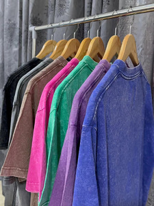 Camiseta de algodón personalizada para streetwear, 230g, lavada, lisa, oversize, con hombros caídos, estampado de alta calidad, tejido sólido de gran gramaje - Product Image 6