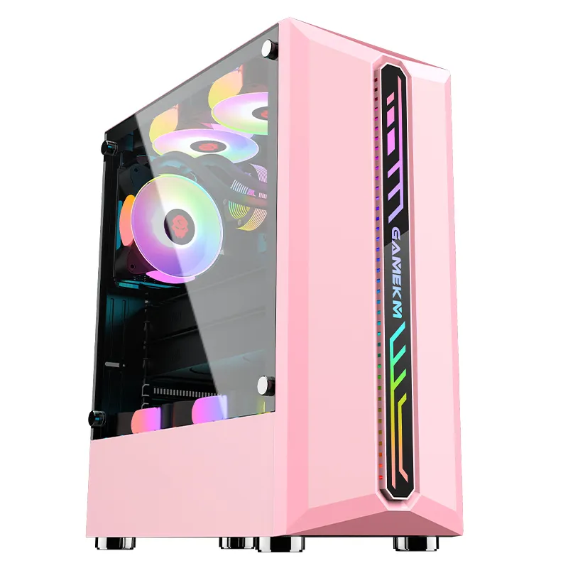 2019 New Design 210mm width case pc full tower with RGB Strip Lights /pc gamer case with Mesh