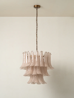 Lustre vintage en verre de Murano en forme de pétales, luminaire suspendu pour la décoration du salon