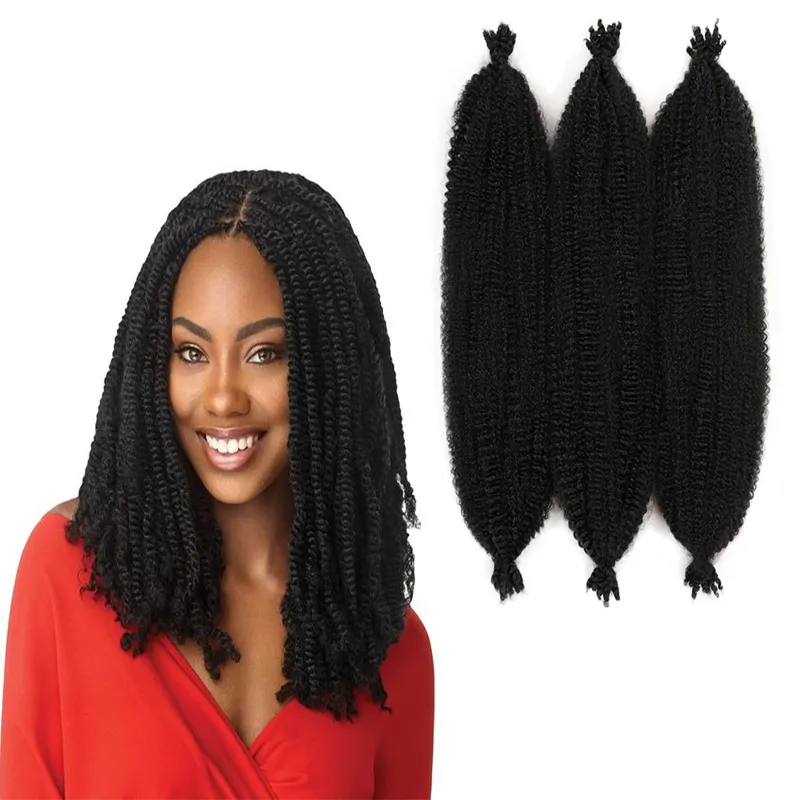 Ombre elástico Afro giro ganchillo pelo barato hermosa sintético rizado Marley pelo trenzado rizado francés elástico Afro Twist pelo