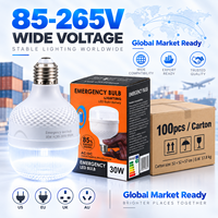 Ampoules LED à commande tactile, batterie rechargeable, 30W, lumière d'urgence pour le camping, AC85-265V, étanche, anti-poussière, 6500K, ampoules blanches froides