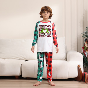 <span class=keywords><strong>Merry</strong></span> <span class=keywords><strong>Grinchmas</strong></span> rojo verde Plaid Conjunto de pijama de mujer transpirable cintura elástica ropa de dormir informal para verano invierno otoño familia - Product Image 5