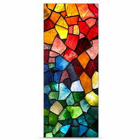 Panneau de verre artistique opalescent style Tiffany, mosaïque, dégradé de couleurs, translucide, pour porte de villa de luxe européenne